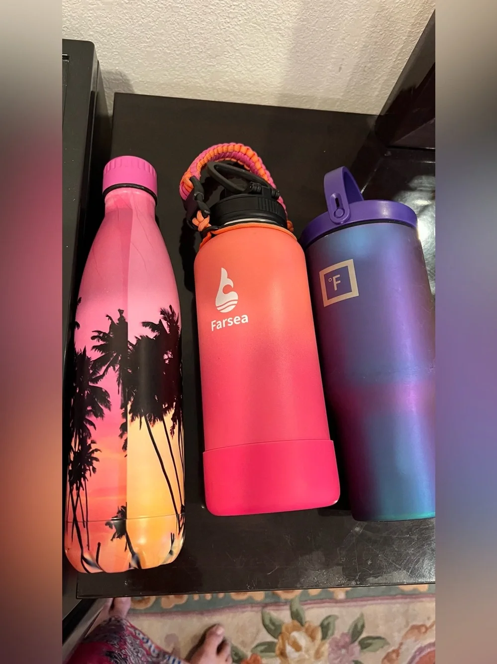 3 stainless Insulated Water Bottle - Pink/Coral& purple